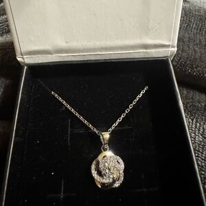 Cate & Chloe  Silver sterling silver chain w diamond look CZ stone